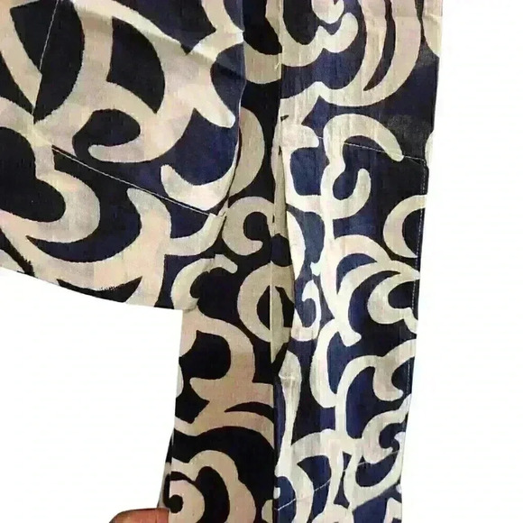 Le Sirenuse by J.Crew 100% Cotton 3/4 Sleeve V-Neck Patterned Dress $150 - Picture 7 of 14